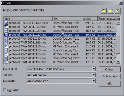 Men&uuml; &Ouml;ffnen (neu)